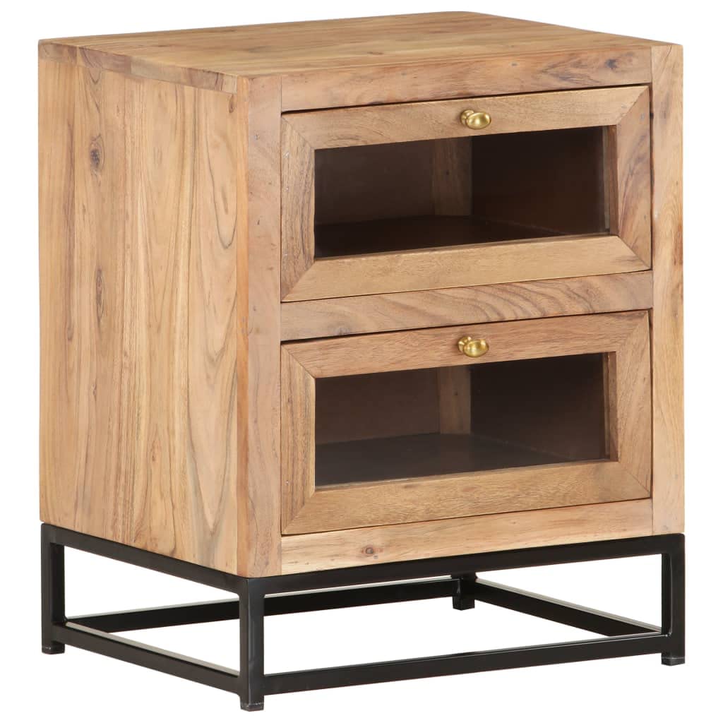 Bedside Cabinet 15.7"x11.8"x19.7" Solid Acacia Wood